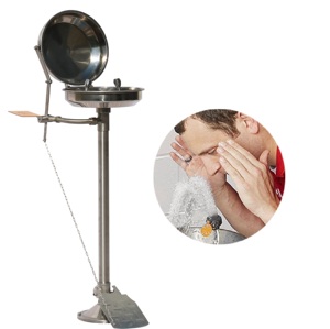 Lavabo de acero inoxidable con doble cabezal de pulverización, a prueba de polvo, con interruptor <span class=keywords><strong>manual</strong></span>, para lavado facial, almacenamiento de agua, ducha de emergencia y estación de lavado de ojos - Product Image 3