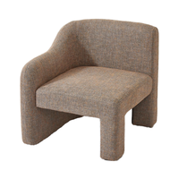 Fauteuil en tissu texturé marron contemporain Chaise de loisirs minimaliste et élégante avec revêtement moderne Caractéristiques