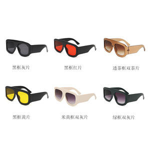 Lunettes de soleil tendance et cool pour les fêtes, monture large, lunettes de soleil de grande taille, UV400, lunettes de soleil de créateur, monture carrée épaisse - Product Image 3