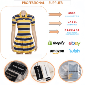 Vestido <span class=keywords><strong>Mini</strong></span> Casual <span class=keywords><strong>de</strong></span> Verano para Mujer, Modelo J36A, Moderno, con Bloques <span class=keywords><strong>de</strong></span> Color a Rayas, Sexy, Ajustado, Económico - Product Image 4