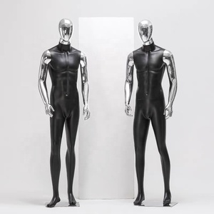 หุ่นชายแบบเต็มตัว ทำจากไฟเบอร์กลาส สีดำ หน้าโครเมียมเหมือนจริง สำหรับโชว์เสื้อผ้าผู้ชาย รูปร่างกล้ามเนื้อ - Product Image 6