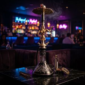 Juego de Cachimba Decorativa Dorada, Pipa de Agua Metálica, Escultura para Mesa de Salón - Product Image 4