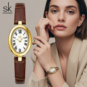 Reloj de Pulsera para Mujer con Esfera Ovalada Minimalista, Diseño Premium en Forma de Bañera, Correa de Cuero, Resistente al Agua, Reloj de Cuarzo - Product Image 3