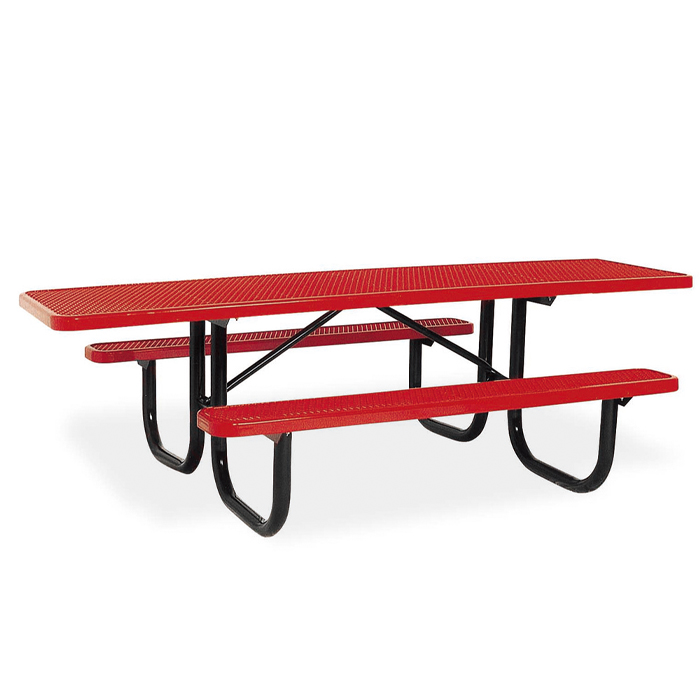 Стол и стул для пикника, портативный уличный прямоугольный стол с металлической сеткой и покрытием из термопластика, 4/6/8 дюймов