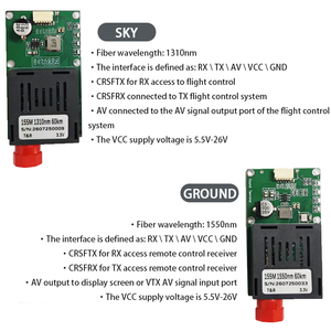 Módulo de Transceptores Ópticos para UAV, Fibra Óptica TTL a Fibra, 20 km, Aire-Tierra, 155M de Velocidad de Datos, Interfaz FC Rx/Tx/AV, Accesorios FPV - Product Image 2
