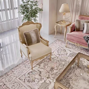 Stile francese luce di lusso in legno massello intagliato <span class=keywords><strong>divano</strong></span> di fascia alta tessuto di velluto mobili antichi 3 posti soggiorno divani - Product Image 5