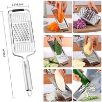 5-in-1 multifunctionele verticale roestvrijstalen handmatige opvouwbare keuken fruit- en groentesnijder, rasp en schaaf