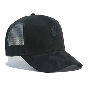 אופנה 5 פנל Gorra קטיפה נהג משאית כובע רשת מותאמת אישית מוצק צבע כובעי נהג משאית