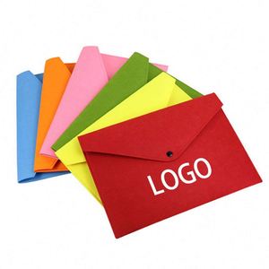 Custom Business Office Felt <b>File</b> <b>Folder</b> Envelope Bag with Printed Logo Multi-Color Snap Button Novelty Gifts Promotion - Product Image 1