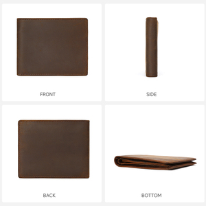 Cartera Bifold de Cuero Crazy Horse MARRANT para Hombre, con Protección RFID, Tarjetero, Monedero, Cartera de Cuero Genuino para Hombre - Product Image 5