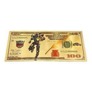 Nouvelle collection de billets commémoratifs <span class=keywords><strong>Transformers</strong></span> sur le thème des films américains, plaqués or 24 carats, en feuille d'or, cadeau de collection - Product Image 2