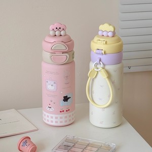 กระติกน้ำเก็บอุณหภูมิแบบน่ารักสำหรับเด็กผู้หญิง ขนาด 500 มล. ขวดน้ำพกพาพร้อมหลอดดูด ของขวัญสำหรับนักเรียนและเด็กๆ สำหรับกลับไปโรงเรียน - Product Image 4