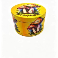 Meilleure vente transfrontalière : Grinder à tabac en alliage de zinc à quatre couches, 63MM 50MM 40MM, imprimé UV, motifs variés, vente en gros
