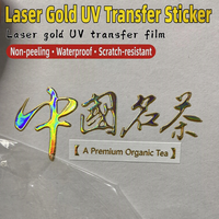 Étiquette en cristal holographique 3D de luxe, autocollant personnalisé UV DTF laser, effet métallique brillant, décalcomanie pour flacon cosmétique
