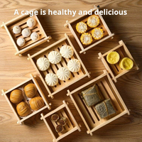 Kit de paniers en bois J9 pour la cuisson de bébé Bao Bun Dim Sum Riz Potsticker Cuisson à la vapeur Chinois Asiatique Panier à vapeur en bois