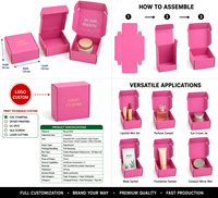 Boîte pliante personnalisée en carton recyclable certifié rose avec logo pour emballage cosmétique (crème visage et rouge à lèvres) – Unités mondiales
