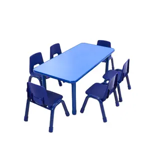 เก้าอี้เด็กใหญ่ขายส่งคุณภาพสูงและโต๊ะเล่นโรงเรียนเฟอร์นิเจอร์ชุดโต๊ะอาหาร6เก้าอี้