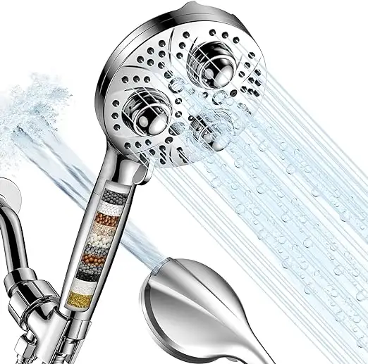 10cm easy to Clean 8 sprayare Function and dual nozzles design comfortable handle shower with G1/2" Tread Oxygenics Shower Head