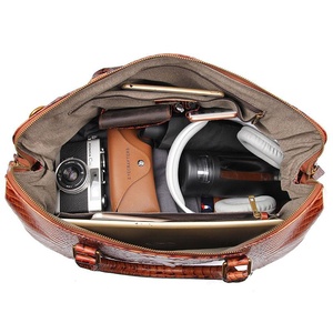 Sac de voyage de grande capacité en cuir véritable gaufré de crocodile à la mode pour hommes sac de messager à bandoulière à <span class=keywords><strong>main</strong></span> - Product Image 3
