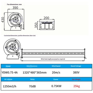 Centrifugale luchtkoeler, krachtige industriële dakluchtkoeler voor koude opslag, 1 meter aanpasbaar, 1 jaar garantie - Product Image 4