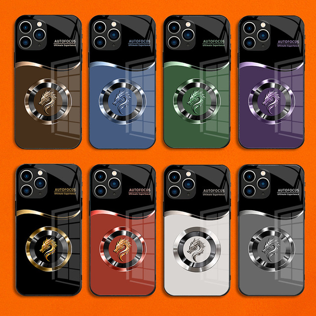 Factory Wholesale Colorful Chinese Style Dragon Pattern Phone Case Tempered Glass Anti-drop Phone Case for iPhone 16 Pro