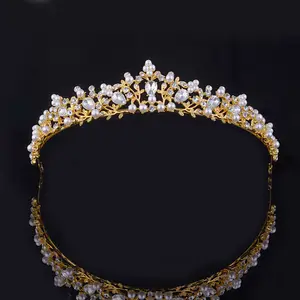 Classic style wedding tiara bride Korean fashion diamond pearl crown alloy crown for brides