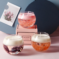 Produit phare : Bougie parfumée artisanale de luxe en cire de gel naturelle et biologique, senteur florale, pour la décoration intérieure, marque privée, idéale pour le Ramadan