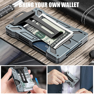 Top Trendy Slim Aluminio Money Clip Logotipo personalizado Estilo de negocios RFID Smart Wallet para Pop Card Holder Candy Minimalist Credit - Product Image 4