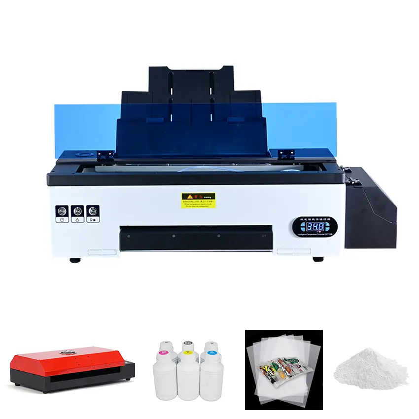 Máquina impressora a3 filme dtf, impressora de tinta branca estampagem quente