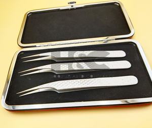 Pince à épiler professionnelle en acier inoxydable pince à épiler à poignée fine pointes dentelées lisses vison fait à la main - Product Image 6