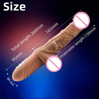 Vibrador Telescópico JoyPark de 10 Frecuencias, Silicona Resistente, Recargable por USB, Impermeable IPX5, Sin Látex, Vibrador Grande
