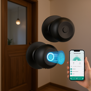 Pomo de Puerta Biométrico Inteligente con Huella Dactilar y Bluetooth de Aleación de Zinc para Dormitorios, Hogares y Apartamentos - Product Image 2