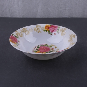 Tazón de plástico para servir comida de uso doméstico personalizado al por mayor, tazón de sopa de arroz de melamina redondo con patrón de flores de 6/7/8/9 pulgadas - Product Image 4