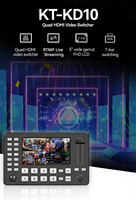 JJTS Diffusion Live Stream Commutateur vidéo sans couture 4 canaux HDM1 Live Streaming HDMI Quad Mini Mixer pour la diffusion TV