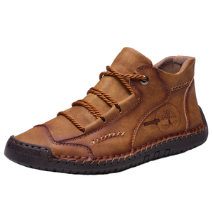 Stivali Corti Casual da Lavoro per Esterni di Grandi Dimensioni, Scarpe Classiche in Pelle per Uomo - Product Image 1