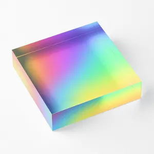 Glänzende schillernde Acryl platte aus Kunststoff 10mm regenbogen farbener PMMA-Block