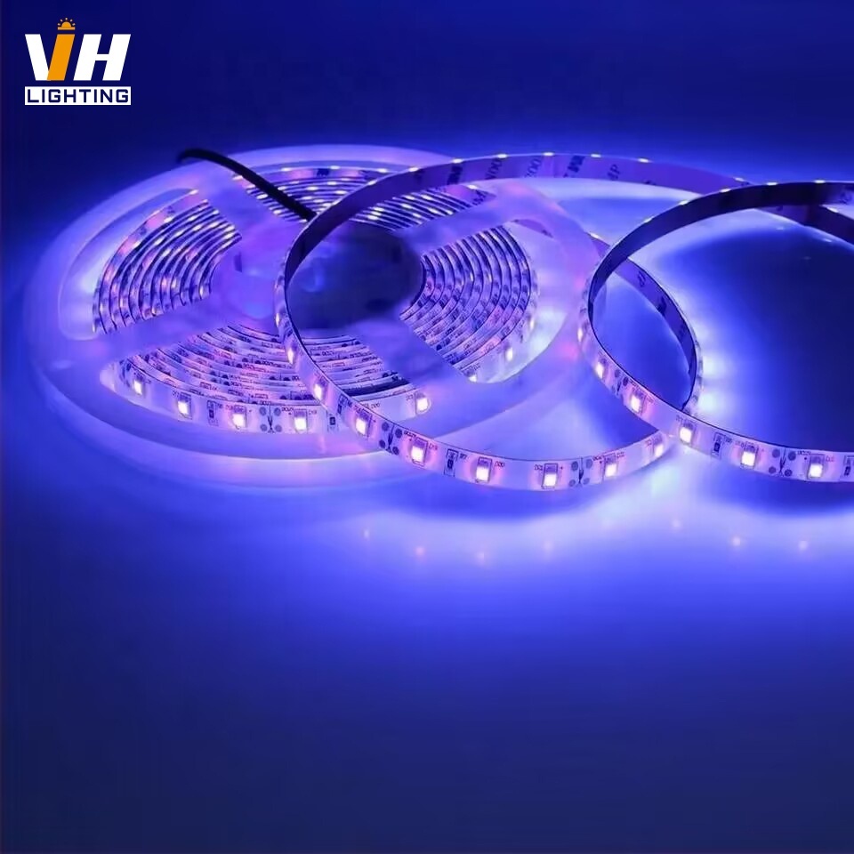 Germicidal Purple LED Stripes 365nm 395nm UV LED Strip Light 12V 24V UVA UVC Ultraviolet LED Strip 2835 UV LED Tape