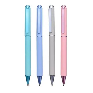 Reginfield Macaron stylos à bille en métal de couleur avec logo personnalisable pour les étudiants qui retournent à l'école cadeaux