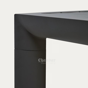 <span class=keywords><strong>Tavolo</strong></span> e Sedie Quadrati Neri Opachi, Set Moderno da Giardino in Alluminio, Arredamento da Esterno Stile Wabi Sabi - Product Image 4