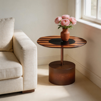 Table basse moderne en verre ambré, meubles de salon et de chambre, solution multifonction clé en main pour villa haut de gamme