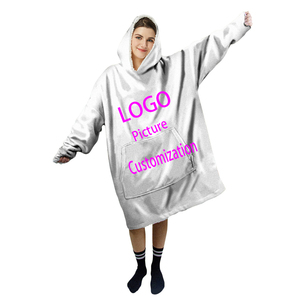 Manta con capucha de lana de franela Sherpa de gran tamaño para adultos Sudaderas de lana <span class=keywords><strong>Cora</strong></span> con capucha - Product Image 1