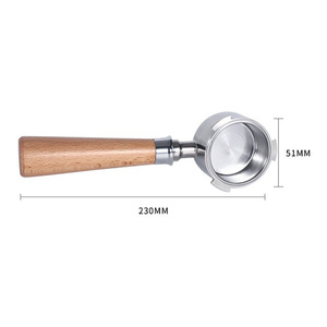 Corong dosis kopi 51mm, cincin dosis kopi Espresso pegangan kayu Aksesori mesin kopi - Product Image 2