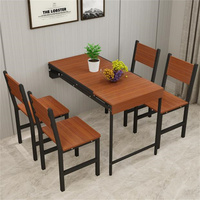 Ensemble de table à manger extensible et pliable murale de style industriel moderne pour la maison et l'hôtel, construction en fer et MDF, gain de place
