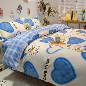 Venta al por mayor juegos de cama de lujo funda nórdica 4 piezas juego de sábanas edredón juego de cama con 2 uds funda de almohada