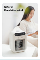 Ventilateur rafraîchisseur d'air portable 3-en-1 avec brumisateur, mini humidificateur évaporatif rechargeable par USB et ventilateur de bureau, réservoir d'eau de 500 ml, 1800 mAh