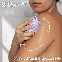 Gant de gommage corporel en silicone pour la douche, exfoliant doux pour le dos avec poils doux, brosse de bain double face de qualité supérieure, massage