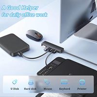 SYONG-Concentrateur USB 4-en-1 ultra-mince haute vitesse, extenseur multiport 4 ports pour ordinateur portable Flash Drive HDD Console clavier souris Plug Play