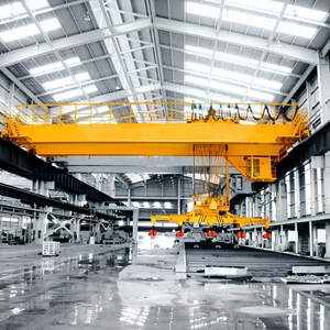 Grue électromagnétique à double <span class=keywords><strong>poutre</strong></span> de 10, 15 et 20 tonnes avec <span class=keywords><strong>poutre</strong></span> de levage pour ateliers métallurgiques - Product Image 1