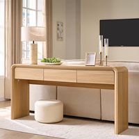 Table console élégante à 3 tiroirs avec des bords courbes lisses pour la décoration de la maison