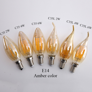 <span class=keywords><strong>Edison</strong></span> Ampoule à filament LED E14 <span class=keywords><strong>Lampe</strong></span> décorative en spirale C7 T20 T22 Styles rétro Ambre clair givré Dimmable pour la maison résidentielle AC - Product Image 4
